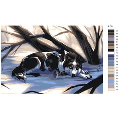 Картина по номерам Z-799 "Сон собаки в снегу" 40x60 Brushes Paints