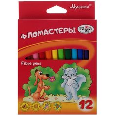 Гамма Фломастеры 12 цветов Гамма "Мультики", смываемые, картонная упаковка, европодвес 180319_05 Gamma