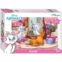 Детский пазл "Зверята Дисней" развивающий, игра-головоломка на развитие мелкой моторики и внимания, 60 элементов Step Puzzle