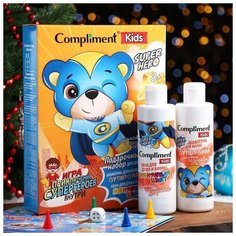 Подарочный набор Kids Superhero c ароматом газировки: пена для душа, 200 мл + шампунь для волос, 200 мл + игра настольная Нет бренда