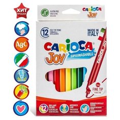 Фломастеры 12 цветов , 2.6 мм, смываемые, увеличенный ресурс, суперяркие, европодвес Китай