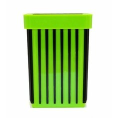 Подставка / стакан канцелярский квадратный 2в1 - зеленый Asmar