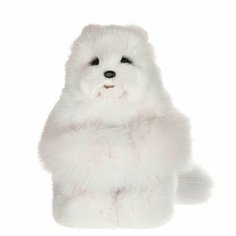 Мягкая игрушка котик из натурального меха песца белый Симба Holich Toys