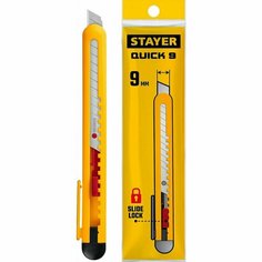 Нож из АБС пластика QUICK-9, сегмент. лезвия 9 мм, STAYER (0901_z01) Нет бренда