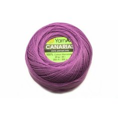 Пряжа Canarias, цвет 6309 сирень, 100% хлопок мерсеризованный, 20г, 203м, 1шт Yarn Art