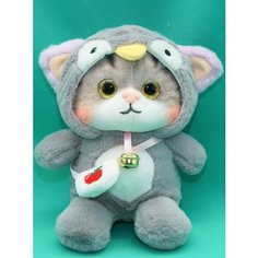 Мягкая игрушка Котенок в капюшоне с колокольчиком 24 см. АКИМБО КИТ
