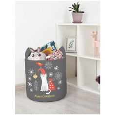 Корзина для игрушек JoyArty "Новогодний котик" 35x35 см