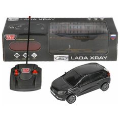 Машина р/у Lada Xray 18 см, (свет, цвет черн.) в коробке Технопарк