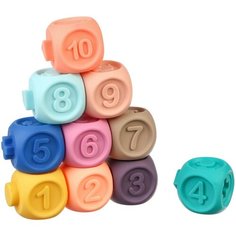 Игрушки для ванны, "Кубики", резиновые, развивающие, 10 шт