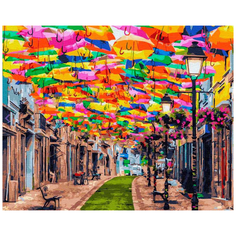 Цветной картина по номерам Улица зонтиков GX30102, 40 x 50 см