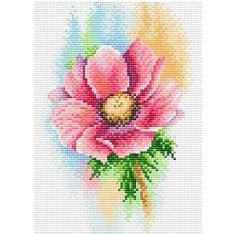 Алмазная мозаика "Розовый Анемон", 19x27 см, Brilliart