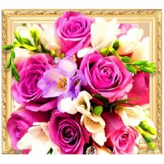 Алмазная мозаика 40x50 "Букет из роз" 7DAR275 Нет бренда