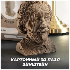 Картонный 3D конструктор / 3д пазл QBRIX Эйнштейн / набор для творчества
