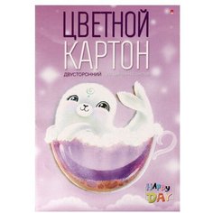 Альт Картон цветной двусторонний А4, 10 листов, 20 цветов "Мультики", мелованный, 190г/м², микс