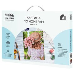 ТРИ СОВЫ картина по номерам прогулка по саду, 40 х 30 см