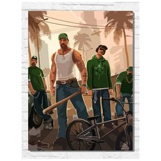 Картина по номерам на холсте игра GTA San Andreas (PS, Xbox, PC, Switch) - 11015 В 30x40