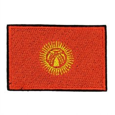 Нашивка, патч, шеврон "Флаг Киргизии" 60x40mm PTC366 22 ПИНГВИНА