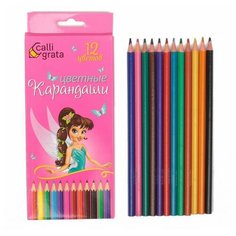 Карандаши цветные Принцесса, 12 цветов, корпус шестигранный (деревянный) Sima