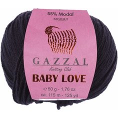 Пряжа для вязания Gazzal Baby Love, 5 шт, цвет: черный, состав: 55% Модал, 45% Акрил, 50 гр/115 м