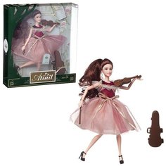 Кукла - модель Atinil Яркое настроение в наборе со скрипкой и другими аксессуарами, 28см, WJ-22282 Junfa Toys