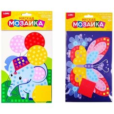 Мягкая мозаика. А 5. Яркая бабочка. Слоник. Комплект из 2 шт. Lori