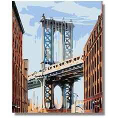 Картина по номерам "Мост в Америке" на холсте с подрамником 40х60
