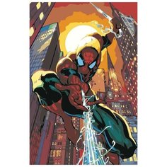 Картина по номерам на холсте на подрамнике ЖПН "Человек-паук", Раскраска 40x60 см, Фэнтези Мужчины Кинематограф Люди