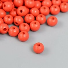Бусины для творчества дерево "Коралловый" d-0,8 см, набор 20 гр Нет бренда