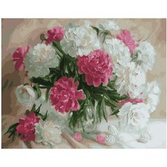 Картина по номерам Нежность пионов 40х50 см АртТойс