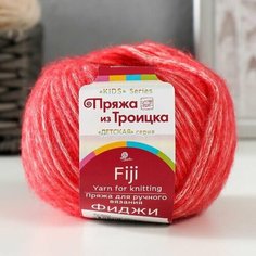 Пряжа Фиджи 20% меринос. шерсть, 60% хлопок, 20% акрил 95м/50гр (88 красный мак), 5 шт. China