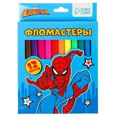 Фломастеры, 12 цветов, в картонной коробке, Человек-паук Нет бренда