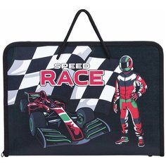 Папка для труда на молнии с ручками пифагор А4, 1 отделение, пластик, органайзер, "Race", 270880 Комплект : 2 шт.