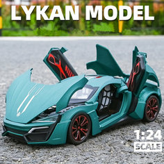 Машинка коллекционная металлическая LYKAN Hypersport с имитацией дыма, со звуком и светом зеленая ND