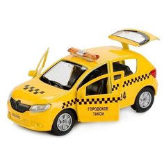 Технопарк Машина металл «Renault Sandero такси» 12см, открываются двери, инерционная