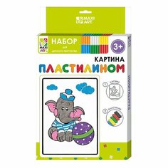 Картина пластилином «Слоник», 12 × 18 см Maxitoys