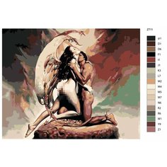 Картина по номерам Z-711 "Картина для взрослыx. Эротика" 70x90 Brushes Paints