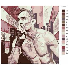 Картина по номерам W-547 "Американский боец без правил - Тони Фергюсон" 80х80 Brushes Paints