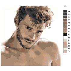 Картина по номерам X-631 "Актер Jamie Dornan (Джейми Дорнан)" 40х40 Brushes Paints