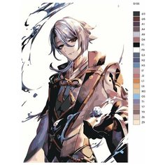 Картина по номерам S155 "Компьютерная игра - Genshin Impact (Геншин Импакт). Аято" 60x90 Brushes Paints
