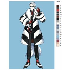 Картина по номерам W-146 "Игра Disney: Twisted-Wonderland (Дисней: Искривленная страна чудес). Дивус Круэл" 60х90 Brushes Paints