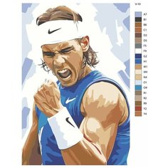 Картина по номерам V-10 "Теннисист Рафаэль Надаль" 40х60 Brushes Paints