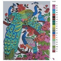 Картина по номерам W-201 "Павлины" 80х80 Brushes Paints
