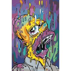 Картина по номерам на холсте на деревянном подрамнике "Simpsons Симпсоны: Гомер 3", Раскраска 40x60 см, Мультфильмы