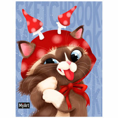 Скетчбук 462-0-129-77970-8 MyArt MeowBook Котик в шапке Проф Пресс