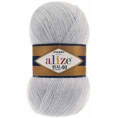 Пряжа Alize Angora Real 40 (Ангора Реал 40) - 5 шт цвет 52 талая вода 40% шерсть, 60% акрил 100г 480м