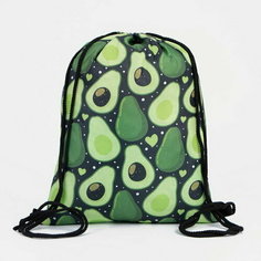 Мешок для обуви на шнурке, цвет чёрный/зелёный Сима ленд