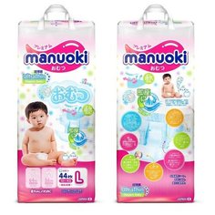 Подгузники Manuoki Ultrathin L (12+ кг), 44 шт