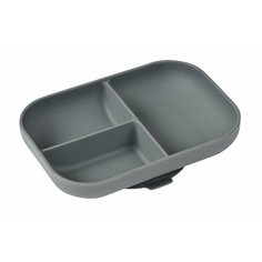 Тарелка Beaba из силикона / ASS COMPARTI SILI MINERAL GREY 913548
