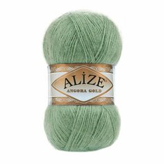 Пряжа ALIZE Angora Gold, зеленая трава - 852, 20% шерсть, 80% акрил, 5 мотков, 100 г, 550 м.