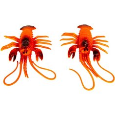 Резиновые фигурки морских животных Лобстеры Ocean World, 22 см. / 2 шт. Denco Store